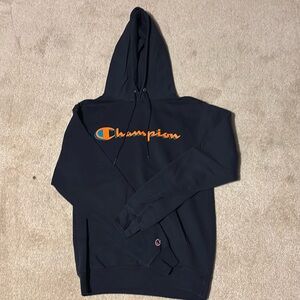Blue champion hoodie. Size small.